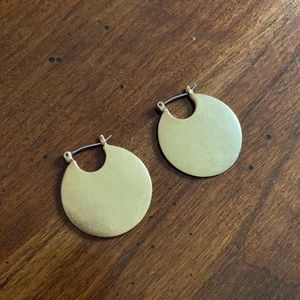 J. Crew Gold Tone Disc Hoop Earrings
